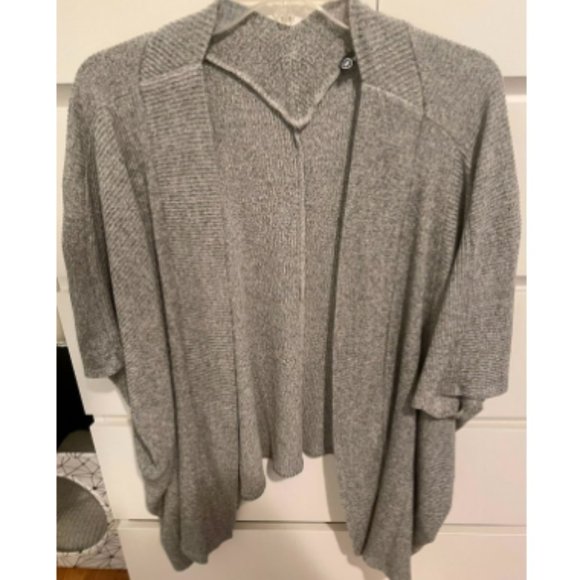 Wantable - Intermingle Rib Poncho Cardigan in Heather Grey - S - Picture 2 of 2